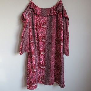 NWT Hollister Cold Shoulder Dress Red